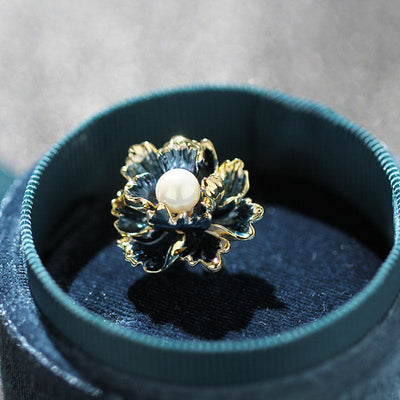 Multi-layered Peony Natural Freshwater Pearl Brooch