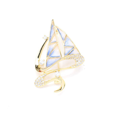 Two-tone sailing brooch