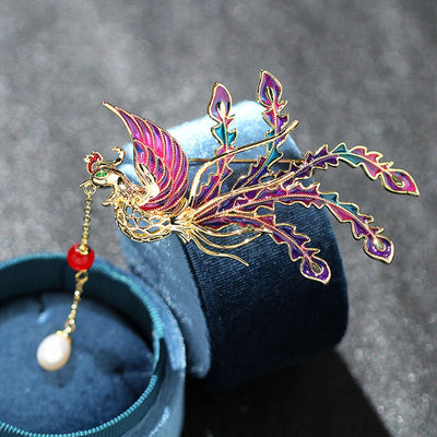 Colorful Phoenix Natural Freshwater Pearl Brooch