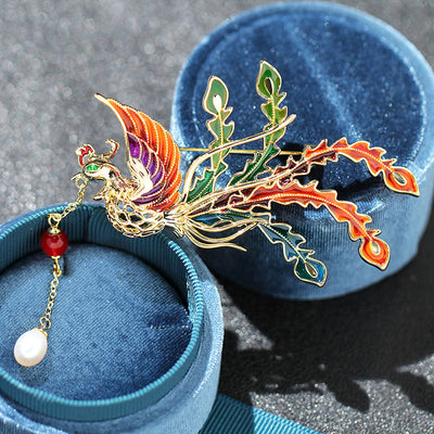 Colorful Phoenix Natural Freshwater Pearl Brooch