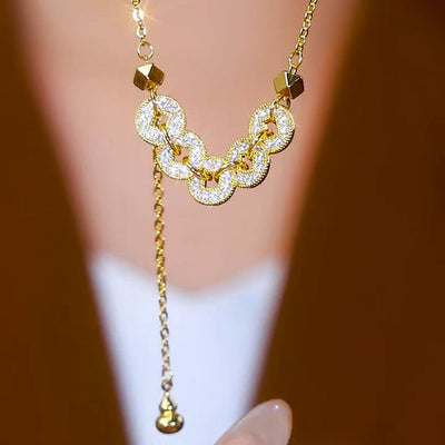 Dragon scale five emperors' coins necklace