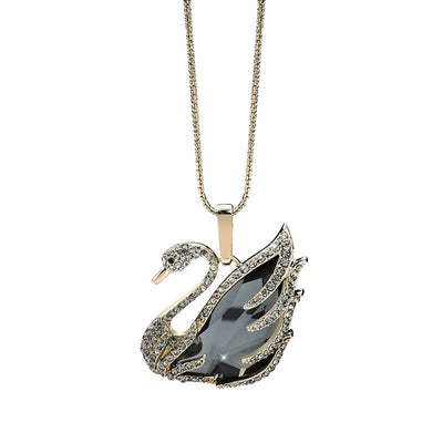 Swan Natural Crystal Necklace