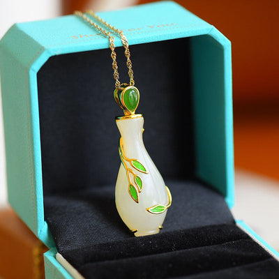 Jade bottle • Emerald Jade Stone necklace
