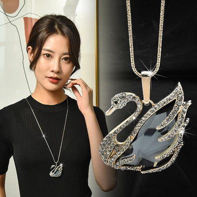 Swan Natural Crystal Necklace