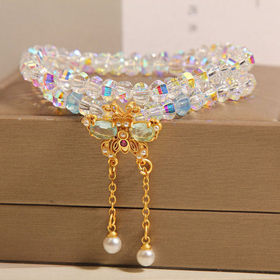 Butterfly pendant exquisite natural crystal bracelet