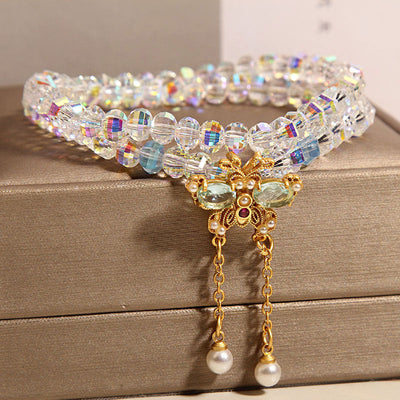 Butterfly pendant exquisite natural crystal bracelet