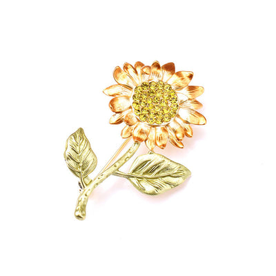 Sunflower flower brooch