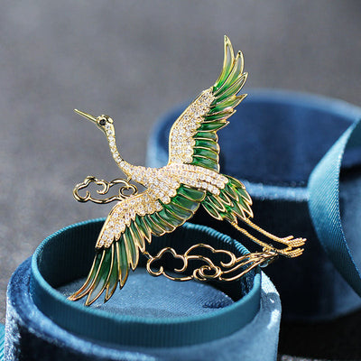 Lucky Cloud Crane Brooch