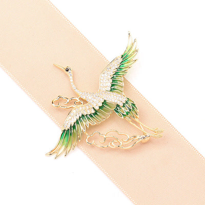 Lucky Cloud Crane Brooch