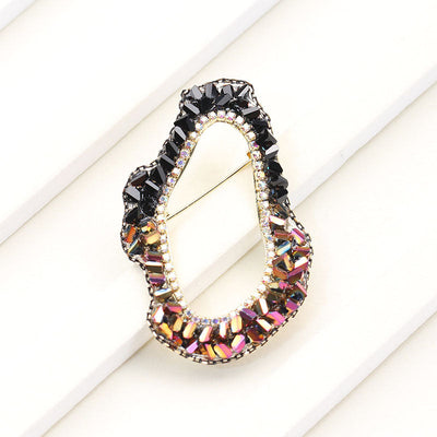 Irregular shape natural crystal brooch