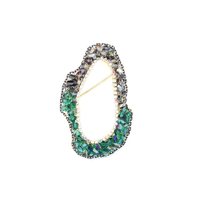 Irregular shape natural crystal brooch