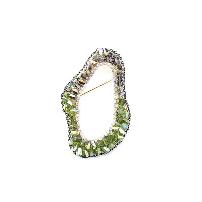 Irregular shape natural crystal brooch