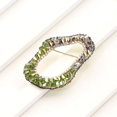 Irregular shape natural crystal brooch