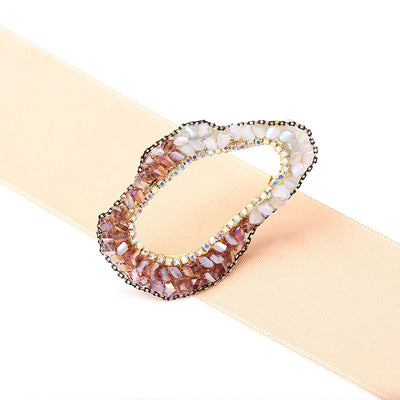 Irregular shape natural crystal brooch