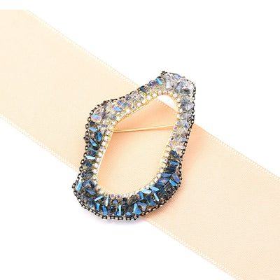 Irregular shape natural crystal brooch