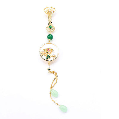 Natural shell tassel brooch