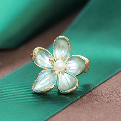 Begonia Flower Natural Freshwater Pearl Brooch