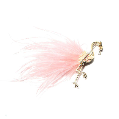 Elegant flamingo brooch
