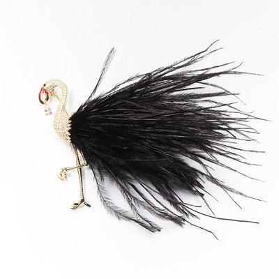 Elegant flamingo brooch