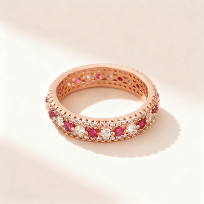 Rose Gold Pavé Crystal Ring