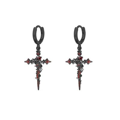 New Thorn Cross Earrings