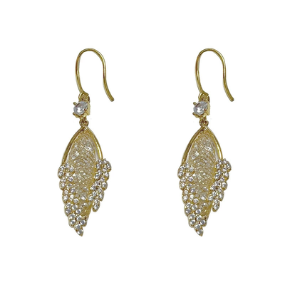 Zircon wheat ear earrings