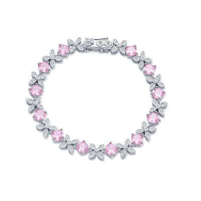 Natural diamond four-petal flower bracelet