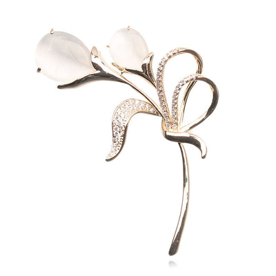Bouquet natural opal brooch