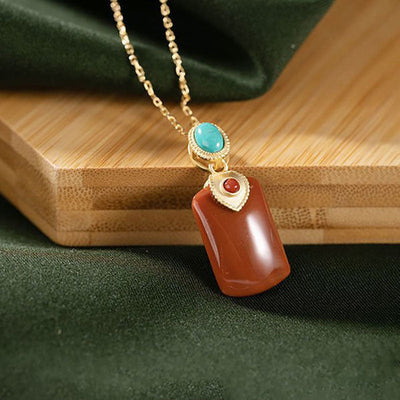 Geometric • Agate Pendant Necklace