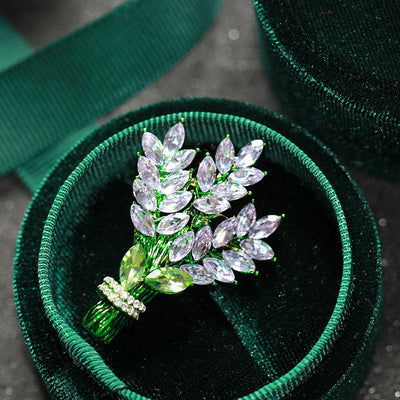 Lavender Bouquet Natural Crystal Brooch
