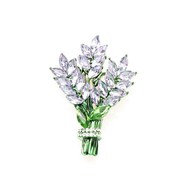 Lavender Bouquet Natural Crystal Brooch