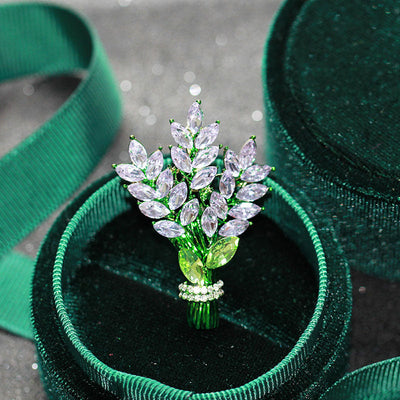 Lavender Bouquet Natural Crystal Brooch