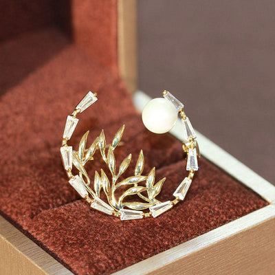 Garland Bamboo Natural Freshwater Pearl Brooch