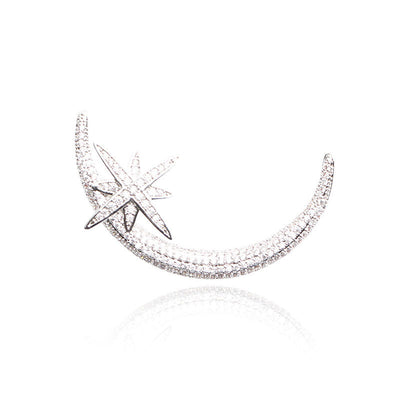 Star and moon brooch