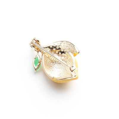 Yellow Lemon Fruit Brooch