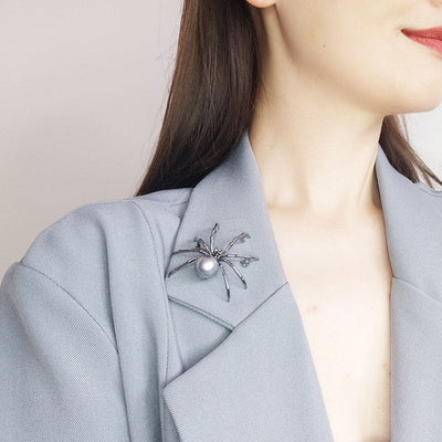 Spider Natural Freshwater Pearl Brooch