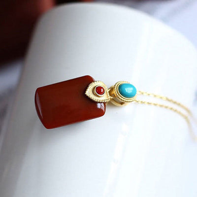 Geometric • Agate Pendant Necklace