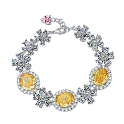 Five-petal flower natural crystal bracelet