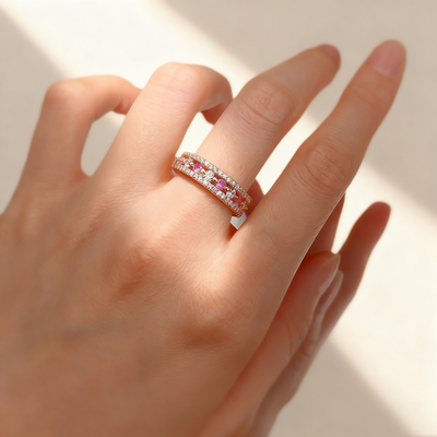Rose Gold Pavé Crystal Ring