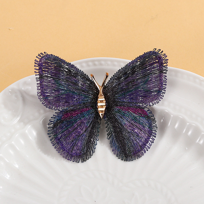 Gradient embroidered butterfly brooch