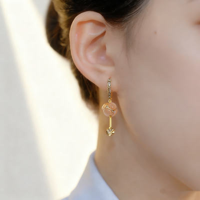 Cat’s Eye Tassel Earrings