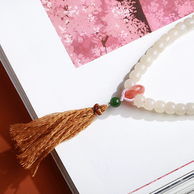 Cartoon Bear Natural Emerald Jade Stone Bracelet