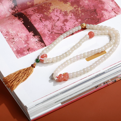 Cartoon Bear Natural Emerald Jade Stone Bracelet