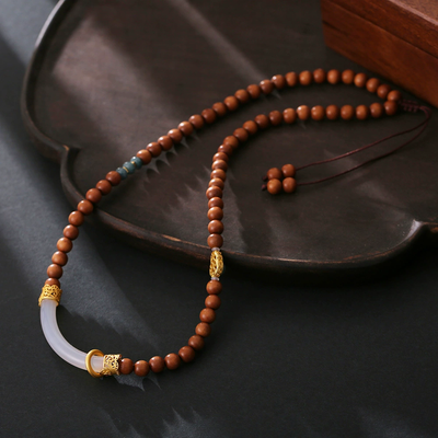 Natural Emerald Jade Stone half bracelet necklace