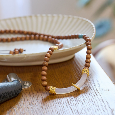 Natural Emerald Jade Stone half bracelet necklace