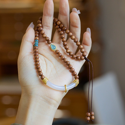 Natural Emerald Jade Stone half bracelet necklace