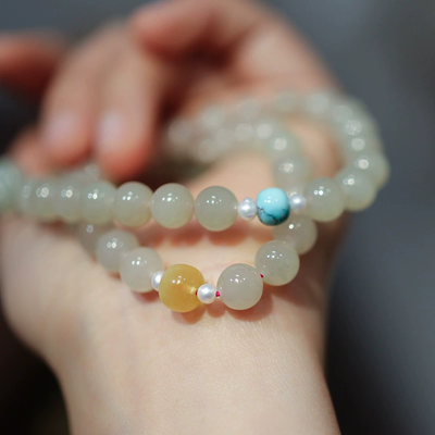 Lotus woven Natural Emerald Jade Stone bracelet