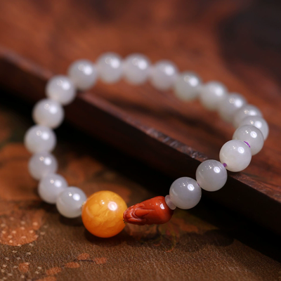 Agate ball Natural Emerald Jade Stone bracelet
