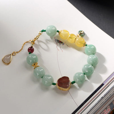 Water drop pendant Natural Emerald Jade Stone bracelet