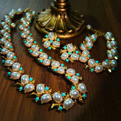 High-grade Natural Freshwater Pearl Earrings Bracelet Necklace
